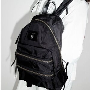 Marc Jacobs Nylon Biker Backpack |Sleek Black Bookbag | Large version